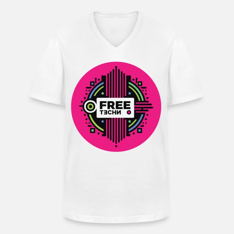 FREE TECHNO #2 – lass uns reden. - Männer-T-Shirt mit V-Ausschnitt - Weiß