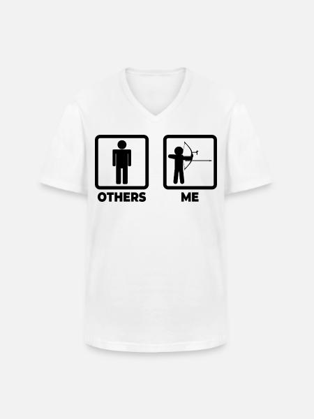 Funny archer - Men's V-Neck T-Shirt - white