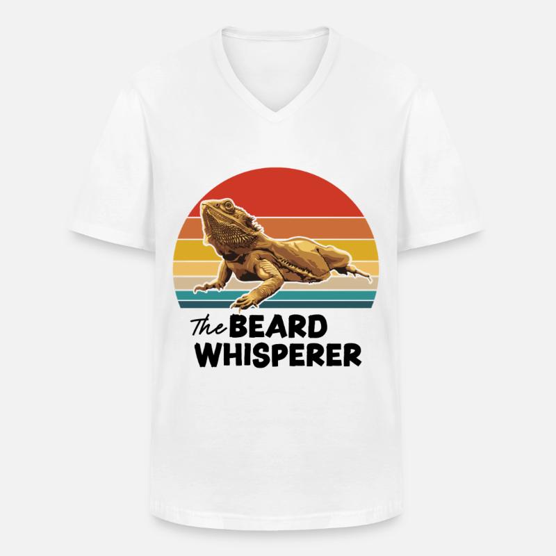 Der Bartflüsterer - Männer-T-Shirt mit V-Ausschnitt - Weiß