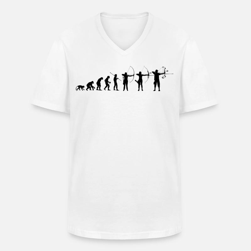 ArcheryKind_2026_Bk - Maglietta da uomo classica con scollo a V - bianco