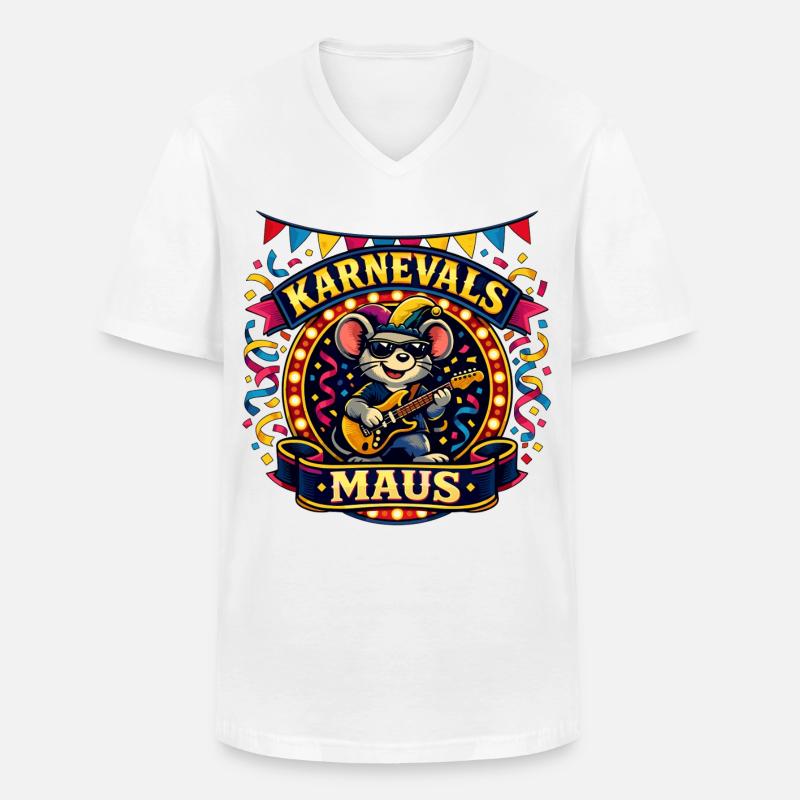 Karneval Maus Rock Köln Alaaf Geschenk - Männer-T-Shirt mit V-Ausschnitt - Weiß
