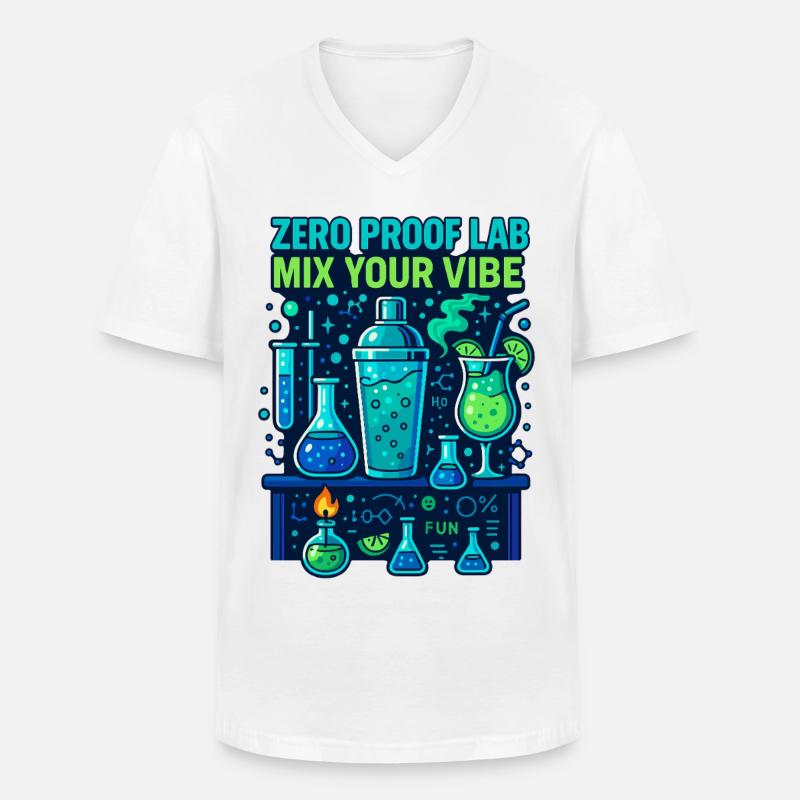 zero proof lab, mocktail chemie - Männer-T-Shirt mit V-Ausschnitt - Weiß