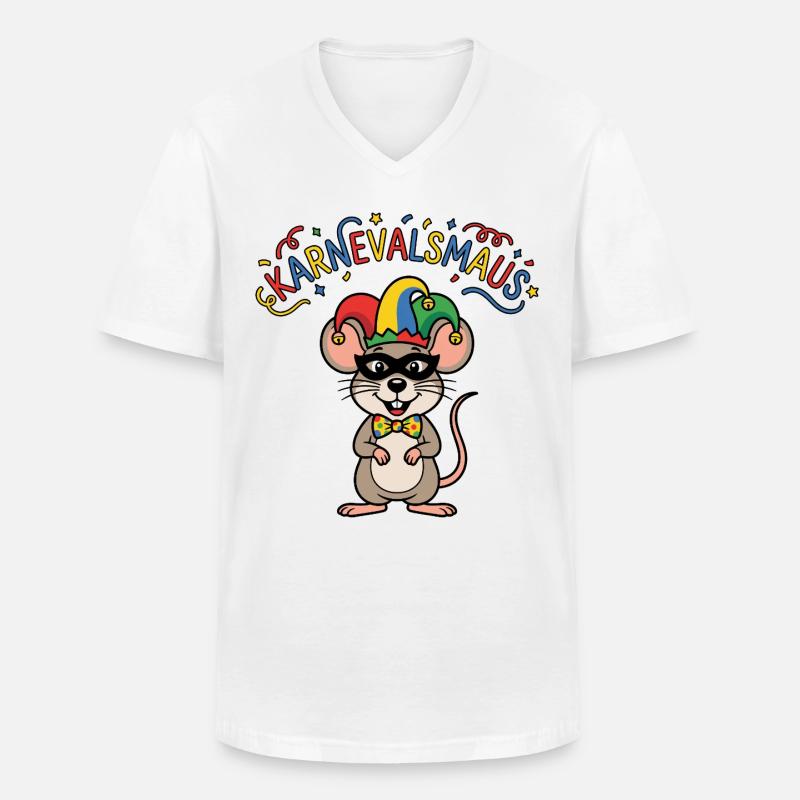 Karnevalsmaus Karneval Köln Kölner Karnevals Maus - Männer-T-Shirt mit V-Ausschnitt - Weiß