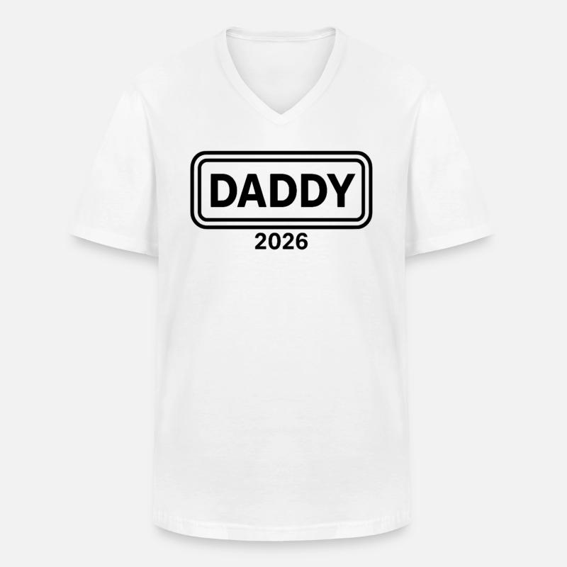 DADDY 2026 Stolzer werdender Vater - Männer-T-Shirt mit V-Ausschnitt - Weiß
