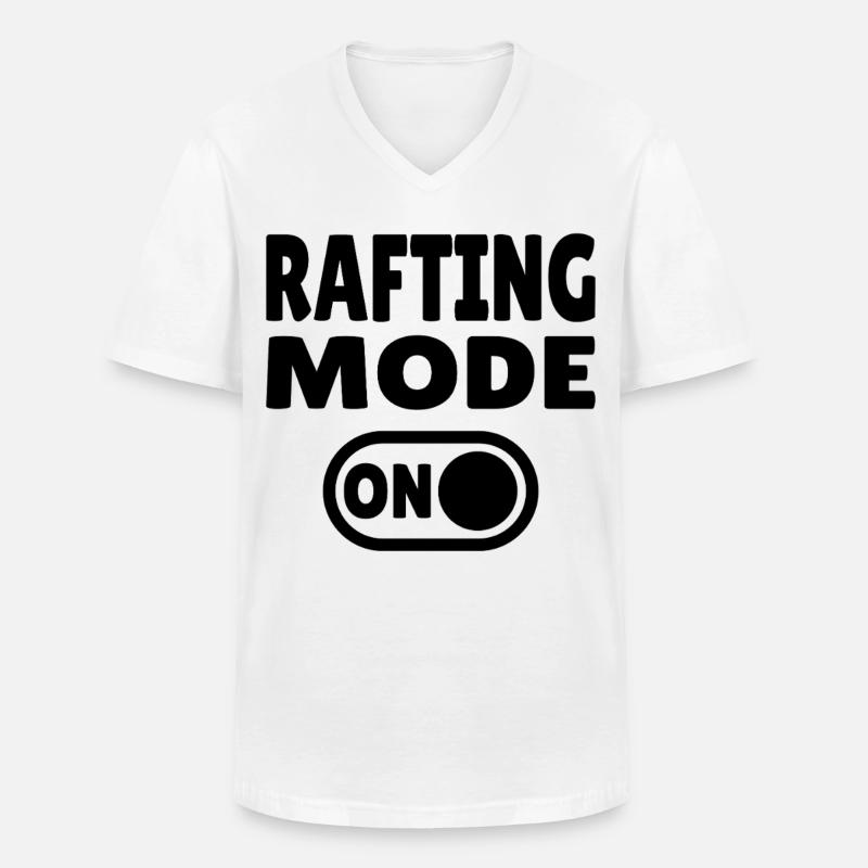 Rafting Mode ON – Wildwasser im Schlauchboot - Männer-T-Shirt mit V-Ausschnitt - Weiß