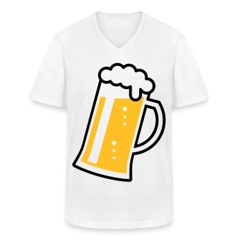 Maßkrug (Bier / Bierseidel / Bierglas / R /// 2C)  - Männer-T-Shirt mit V-Ausschnitt - Weiß - Vorne - AI Model Male 185 light (185cm)