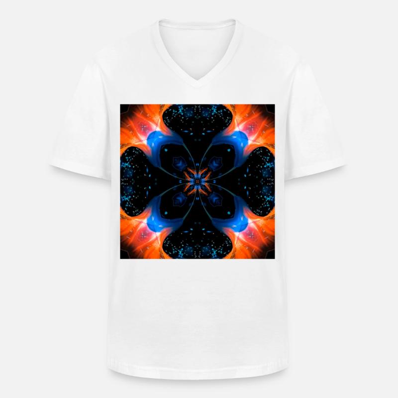 Fraktalkunst Digitale Blume - Männer-T-Shirt mit V-Ausschnitt - Weiß