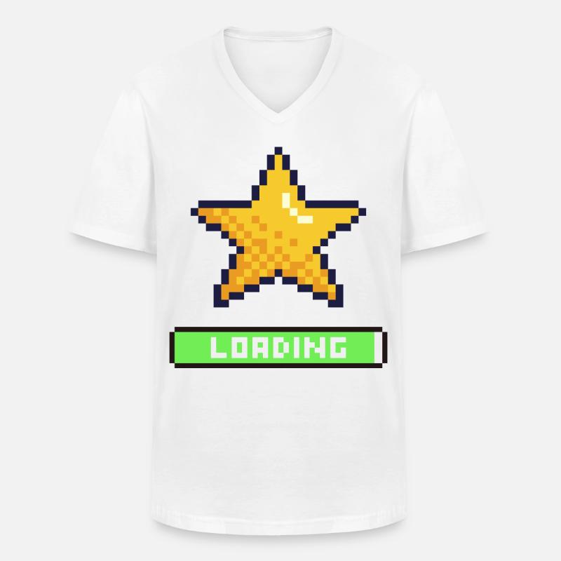 Pixel Star wird geladen - Männer-T-Shirt mit V-Ausschnitt - Weiß