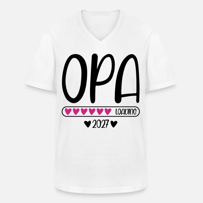 Opa 2027 loading Herzchen Ladebalken - Männer-T-Shirt mit V-Ausschnitt - Weiß