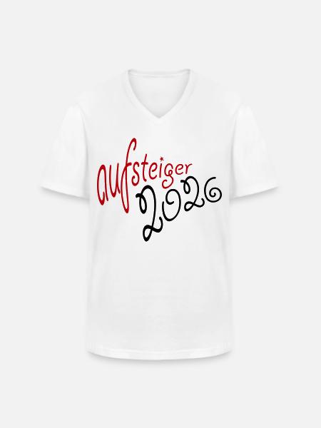 Aufsteiger 2026 Aufstieg - Männer-T-Shirt mit V-Ausschnitt - Weiß