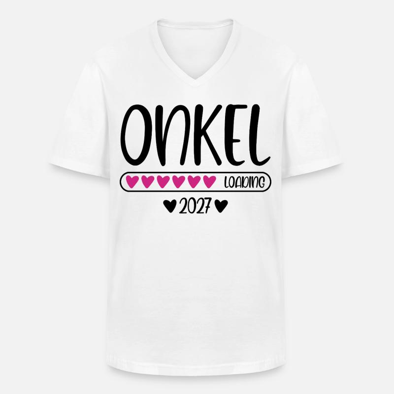 Onkel 2027 loading Herzchen Ladebalken - Männer-T-Shirt mit V-Ausschnitt - Weiß