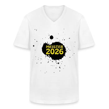 Kampioen 2026 Kampioenschap - Klassiek mannen T-shirt met V-hals - wit - Voor - AI Model Male 185 light (185cm)