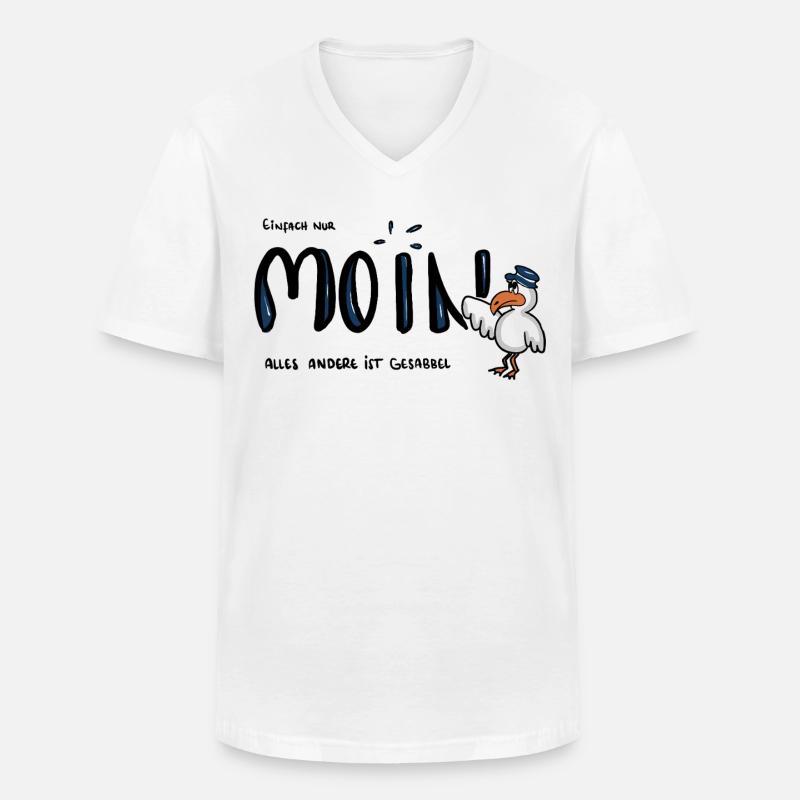 Moin Küstenseemöwe im Sailor-Style - Männer-T-Shirt mit V-Ausschnitt - Weiß