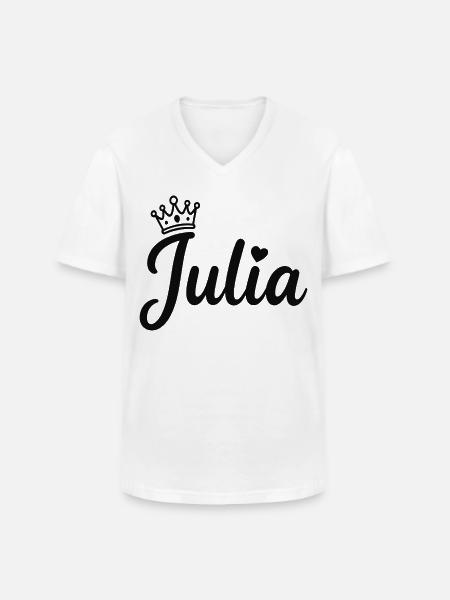 Juliet Name Crown Heart Calligraphy Personalized - Men's V-Neck T-Shirt - white