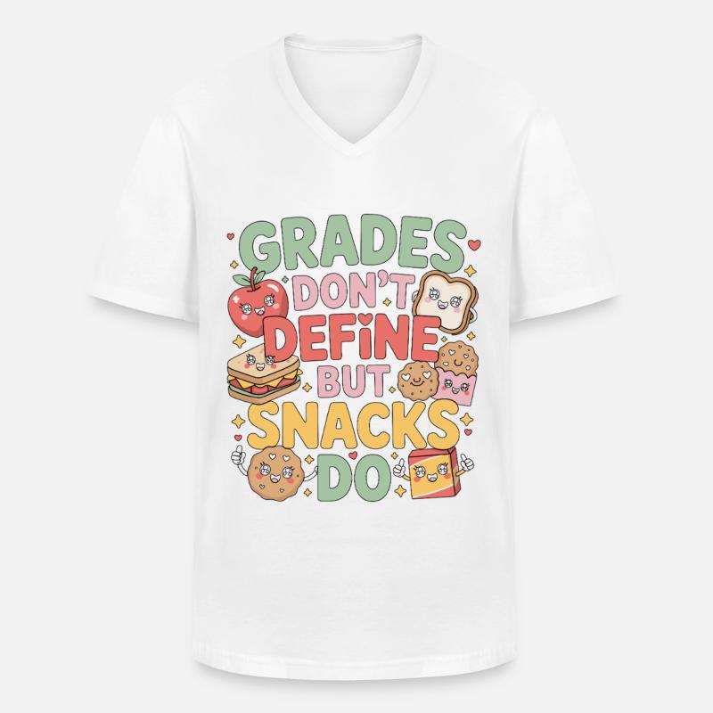 Elementary Teacher Grades Don't Define Education - Männer-T-Shirt mit V-Ausschnitt - Weiß