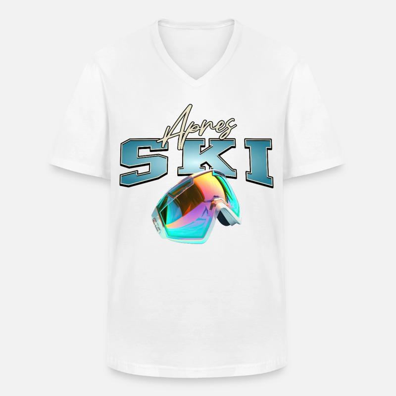 Apres Ski - Männer-T-Shirt mit V-Ausschnitt - Weiß