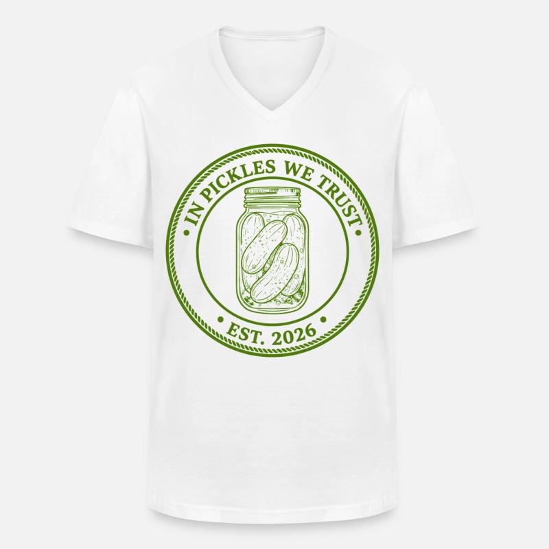 In Pickles Confidiamo nella Est 2026 - Maglietta da uomo classica con scollo a V - bianco