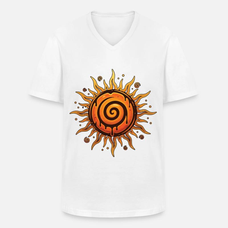 Litha Pagan Solstizio d'Estate Midsommar - Maglietta da uomo classica con scollo a V - bianco