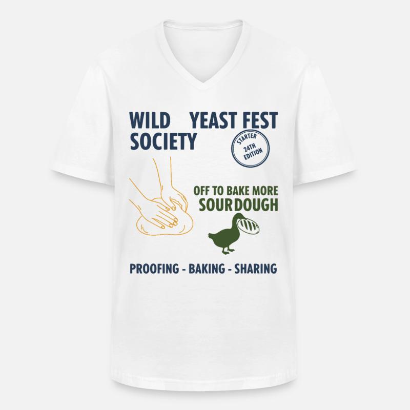 Sauerteig-Wildhefefest Gesellschaft backt weiter - Männer-T-Shirt mit V-Ausschnitt - Weiß