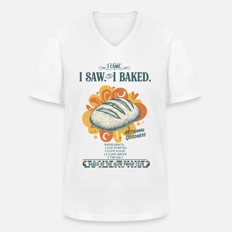 Sauerteigbrot Backbäcker Sauerteigstarter - Männer-T-Shirt mit V-Ausschnitt - Weiß