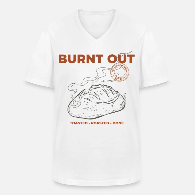 Sauerteigbrot-Backen Burnout Bäcker-Ära - Männer-T-Shirt mit V-Ausschnitt - Weiß