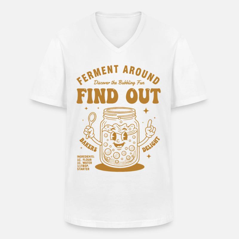 Sauerteigbrot Backbäcker Sauerteigstarter - Männer-T-Shirt mit V-Ausschnitt - Weiß