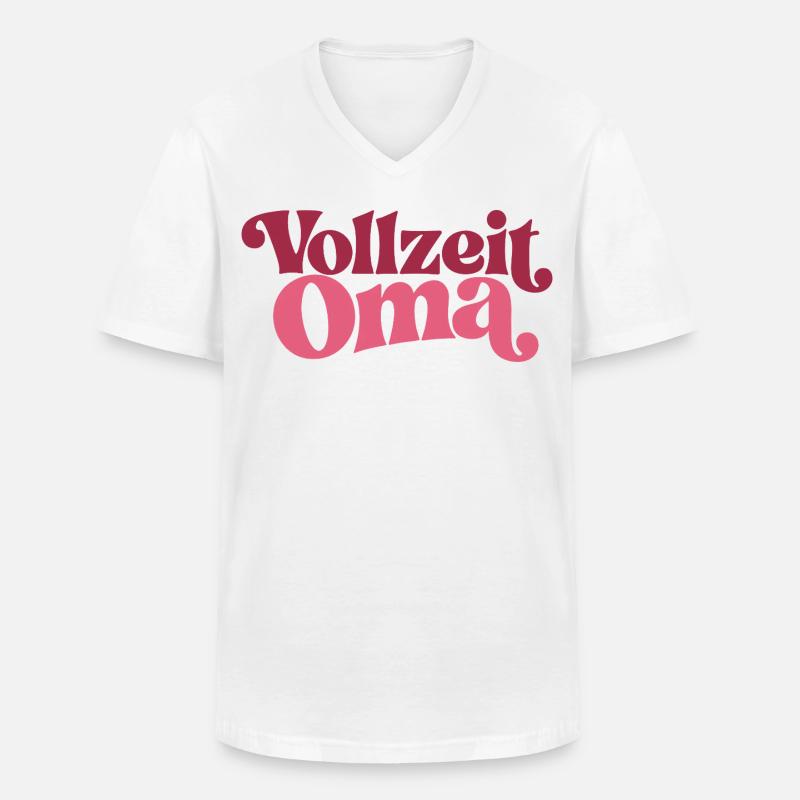 Vollzeit Oma | Großmutter Geschenk - Männer-T-Shirt mit V-Ausschnitt - Weiß