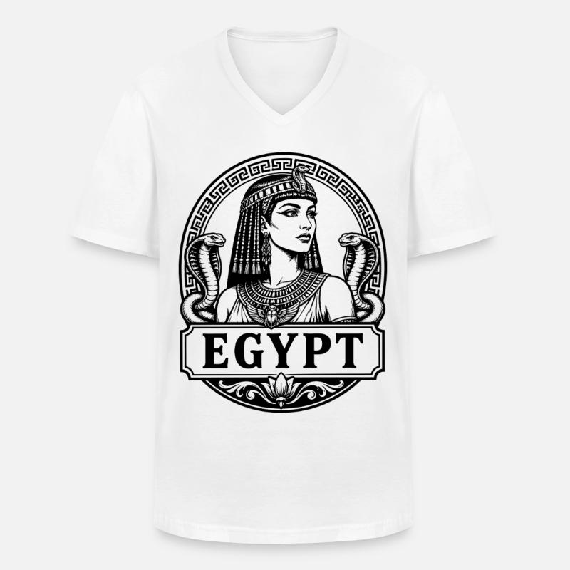 Cleopatra Egypt Königin Nil Pyramiden - Männer-T-Shirt mit V-Ausschnitt - Weiß