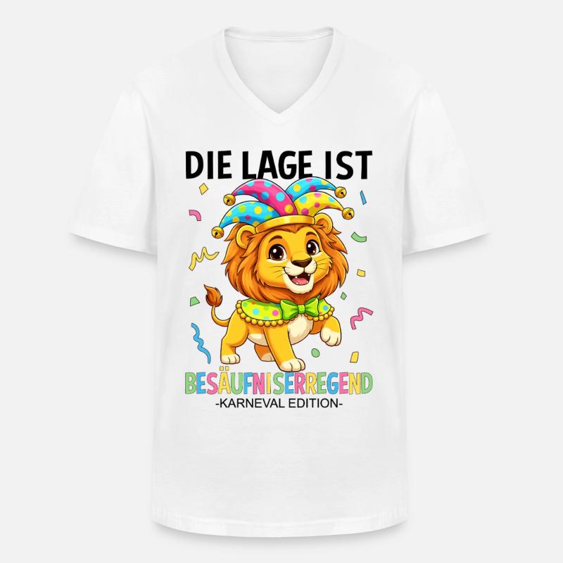 Die Lage Ist Besäufniserregend Karneval Edition - Männer-T-Shirt mit V-Ausschnitt - Weiß
