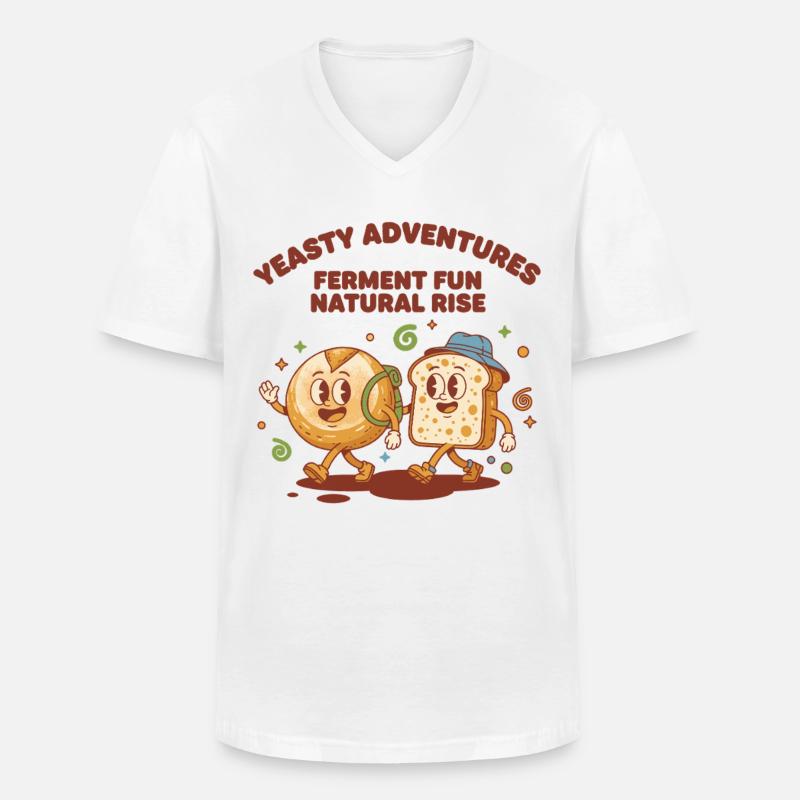 Sauerteigbrot Backbäcker Sauerteigstarter - Männer-T-Shirt mit V-Ausschnitt - Weiß