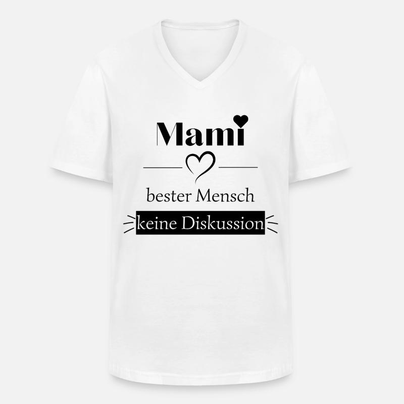Mami bester Mensch Herz- Geschenk - Männer-T-Shirt mit V-Ausschnitt - Weiß