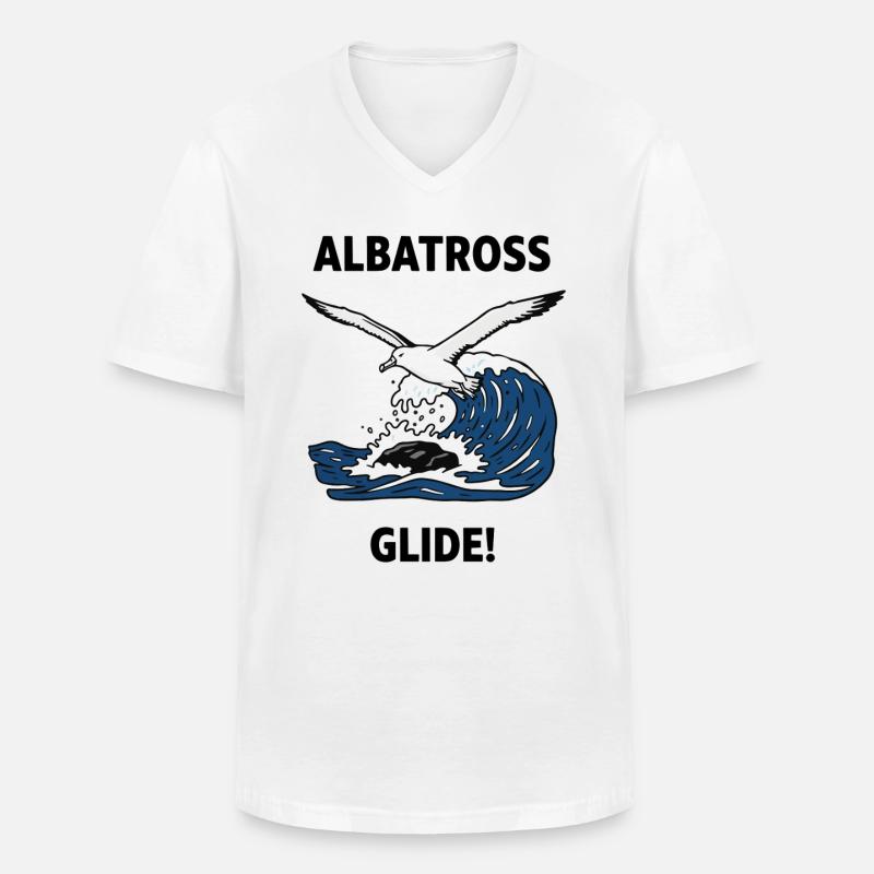 Albatros, Heuler, Seegleit-Albatros - Männer-T-Shirt mit V-Ausschnitt - Weiß