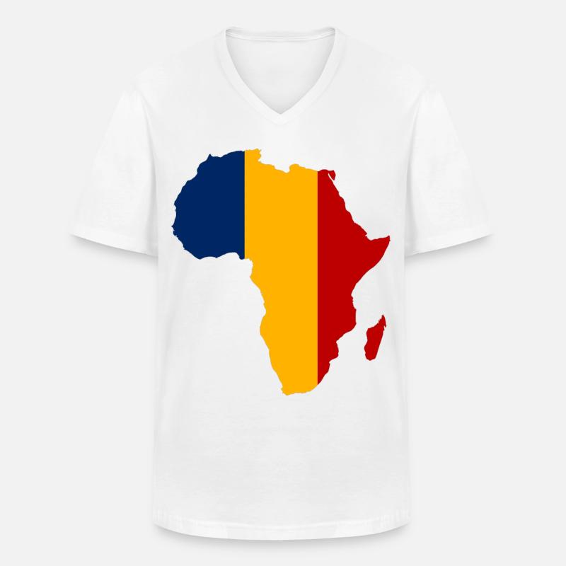 Tschad_Flagge_Afrika - Männer-T-Shirt mit V-Ausschnitt - Weiß