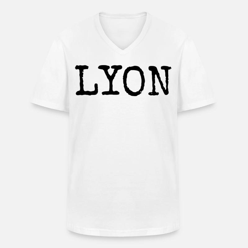 Lyon - Männer-T-Shirt mit V-Ausschnitt - Weiß