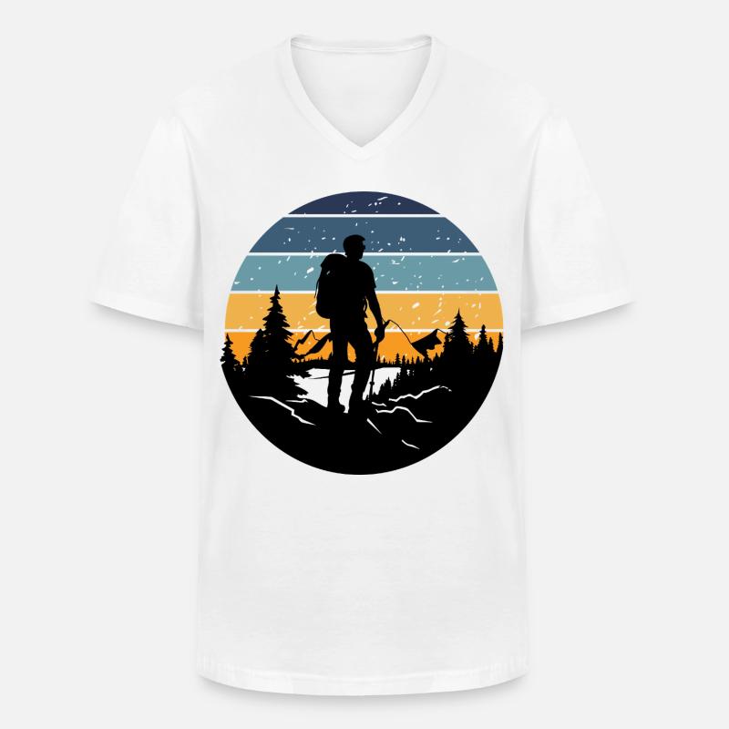 Retro-Schlafenszeitwanderer - Männer-T-Shirt mit V-Ausschnitt - Weiß