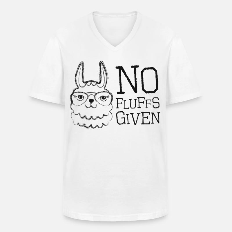  Lama mit Brille No Fluffs Given - Männer-T-Shirt mit V-Ausschnitt - Weiß