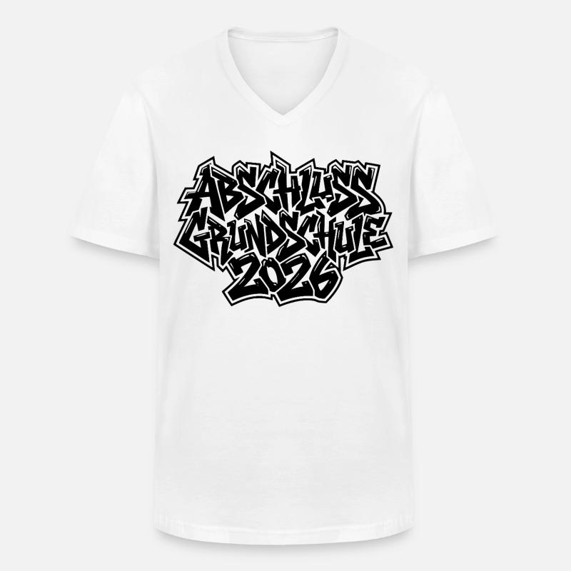 Abschluss 2026 Grundschule Graffiti - Männer-T-Shirt mit V-Ausschnitt - Weiß