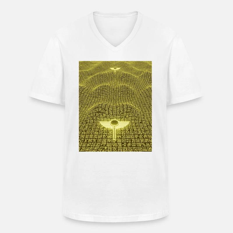 Ancient Golden Code Alien Artifact - Men's V-Neck T-Shirt - white