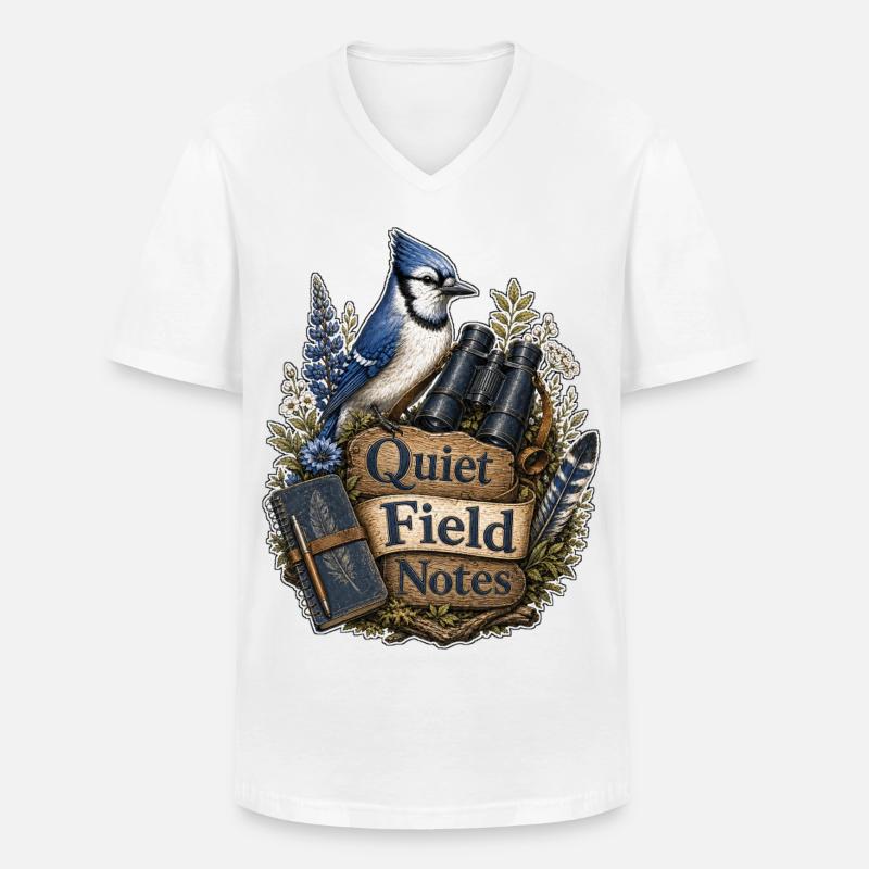 Quiet Field Notes Wolken - Männer-T-Shirt mit V-Ausschnitt - Weiß