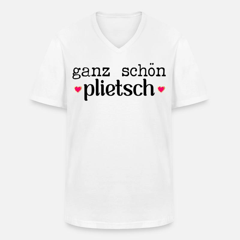 Hamburg Komplimente Plietsch - Männer-T-Shirt mit V-Ausschnitt - Weiß