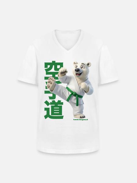 Karate Eisbär - Männer-T-Shirt mit V-Ausschnitt - Weiß