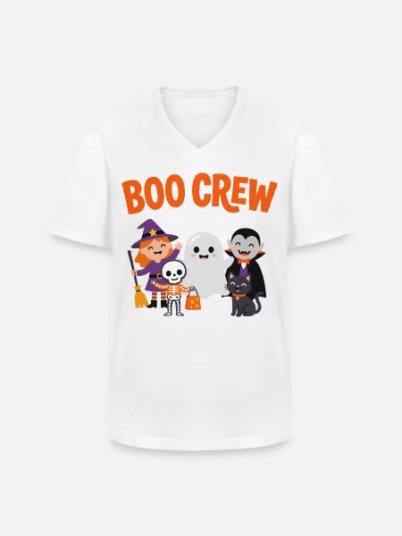 Boo Crew Halloween-Freunde - Männer-T-Shirt mit V-Ausschnitt - Weiß