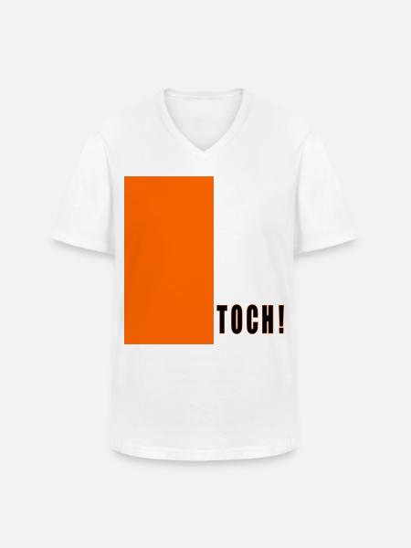 DENNOCH - Männer-T-Shirt mit V-Ausschnitt - Weiß