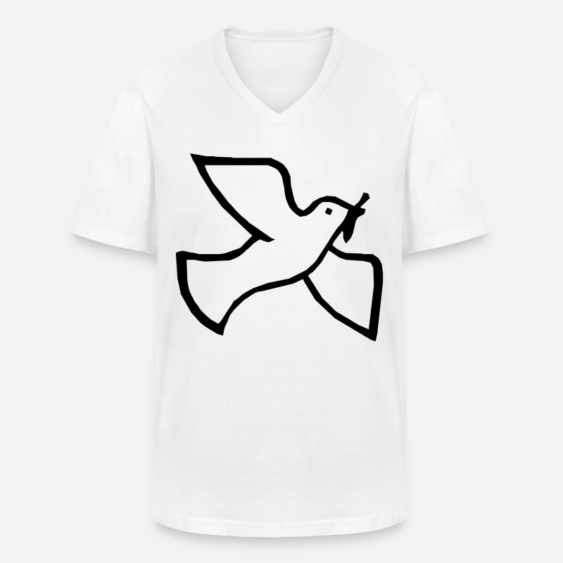 Friedenstaube - Männer-T-Shirt mit V-Ausschnitt - Weiß