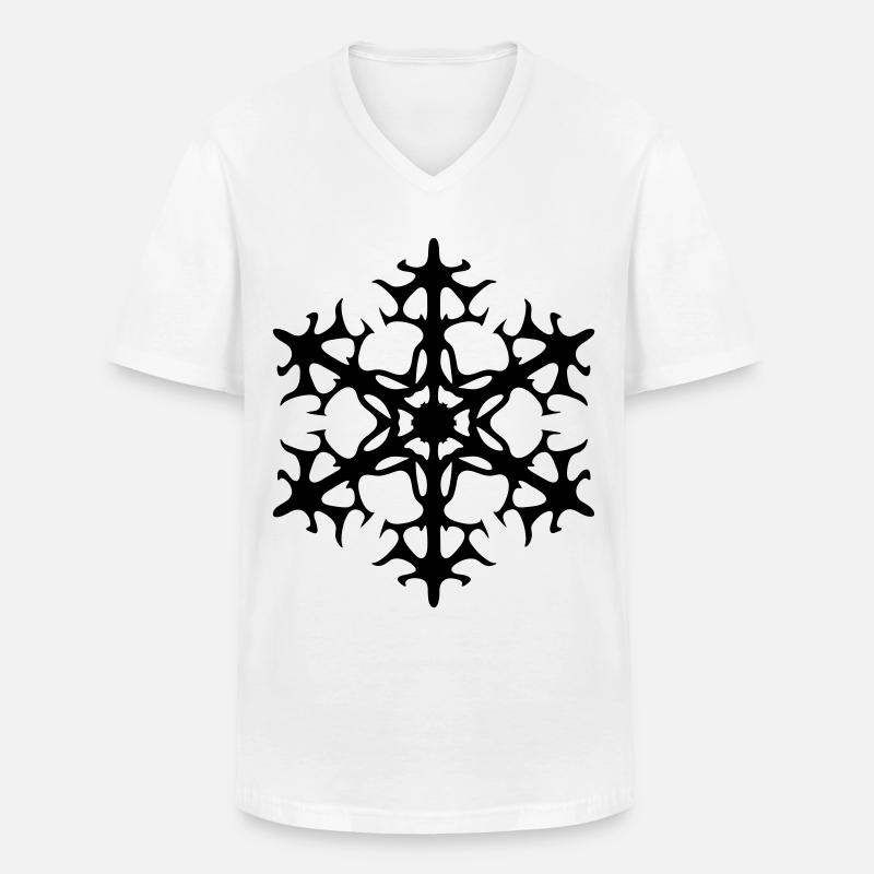 Schneestern - Männer-T-Shirt mit V-Ausschnitt - Weiß