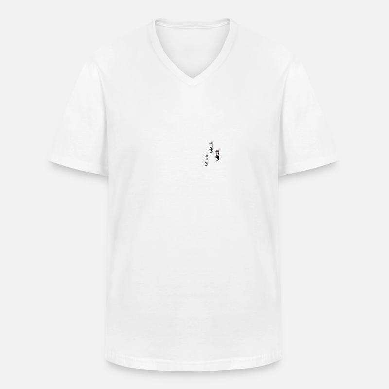 Glitch - Männer-T-Shirt mit V-Ausschnitt - Weiß