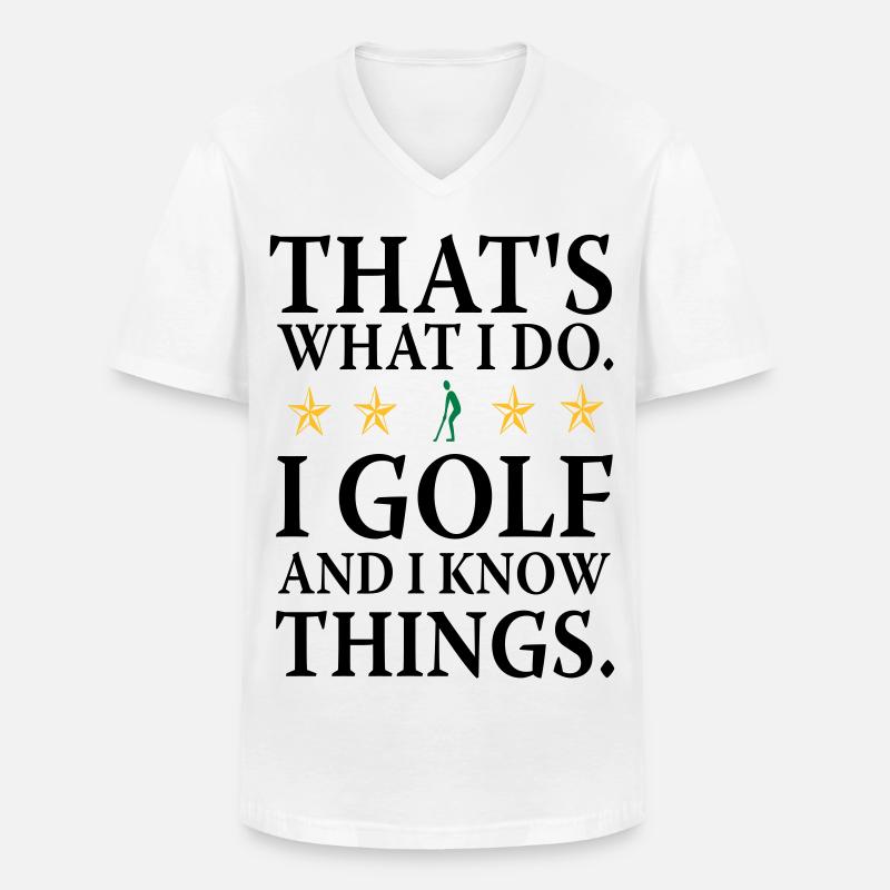 Ich spiele Golf - Männer-T-Shirt mit V-Ausschnitt - Weiß