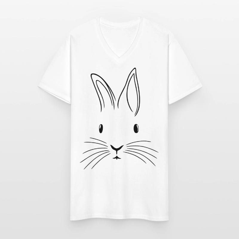 Minimalist Easter Easter Floppy Ear Men's V-Neck T-Shirt