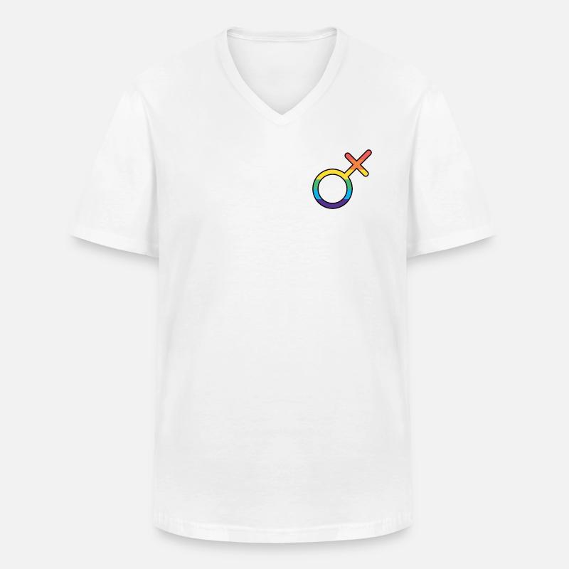 Trans Male Pride - Männer-T-Shirt mit V-Ausschnitt - Weiß