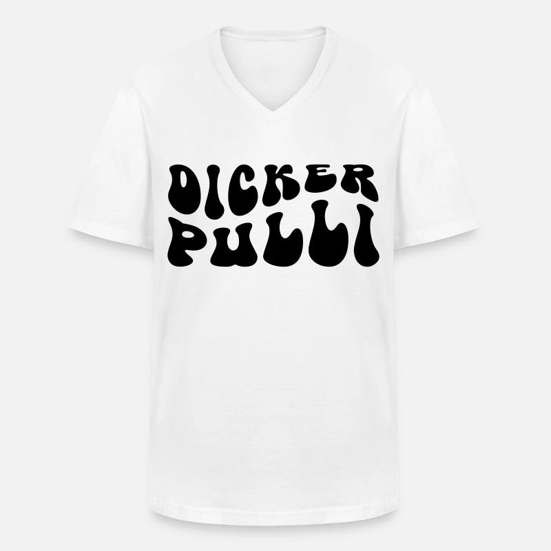 Dicker Pulli - Männer-T-Shirt mit V-Ausschnitt - Weiß
